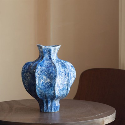 青默窑中式复古陶瓷瓶高级感氛围插器水培客厅玄关品月瓶