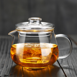 玻璃茶壶单壶耐高温茶水分离过滤茶具家用小花茶煮茶器泡茶壶套装