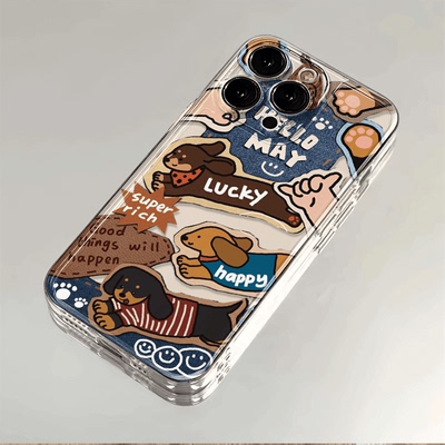 狗狗特工队适用iPhone苹果17pro手机壳时尚16/15plus/12promax/14/13/11小米vivo华为oppo高级感保护套个性潮
