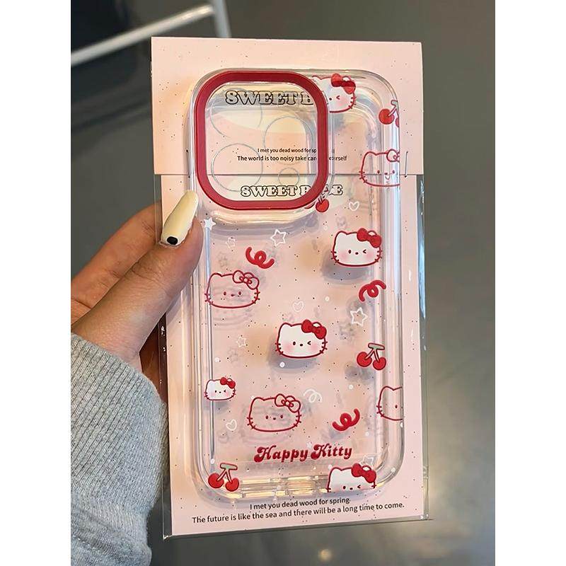 樱桃KT猫透明适用iPhone苹果17pro手机壳时尚16/15