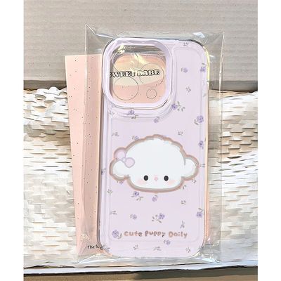 碎花小狗适用苹果iPhone16e手机壳新款15promax卡通14透明13/12mini软硅胶男女xr全包xs防摔17/8plus可爱外壳