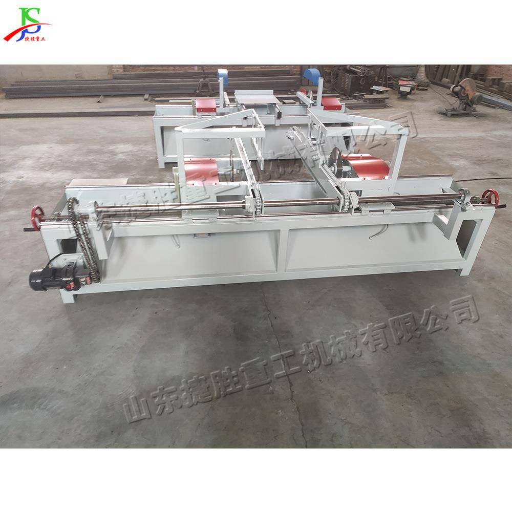 液压45度双端齐头锯 全自动多段断料切割锯 方木托盘下料修边锯