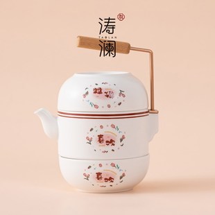 家用送闺蜜订婚敬陪嫁茶壶乔迁 结婚礼物送新娘新婚送新人茶具套装