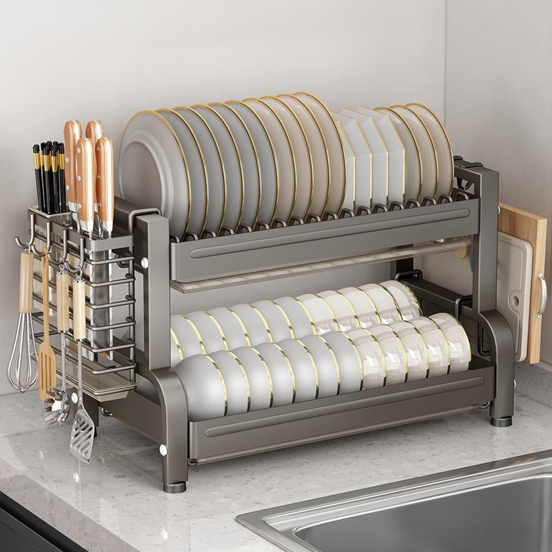 厨房置物架多功能碗盘碗碟收纳架碗筷收纳盒碗柜家用放碗架沥水架