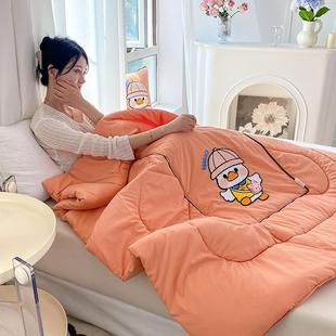 抱枕被子两用折叠汽车后排办公室午睡枕头靠垫被 简约纯色春夏四季