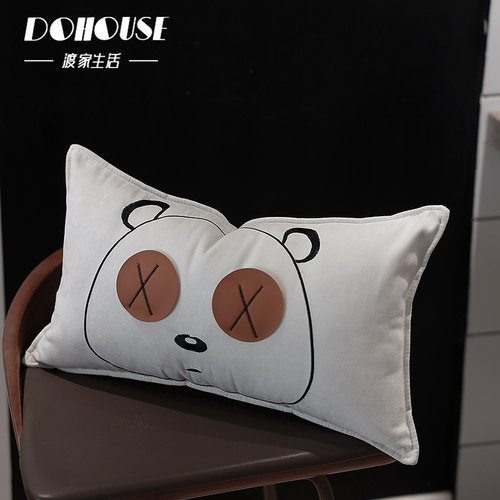 熊憨憨刺绣d贴布绣沙发抱枕儿童样板间床上腰靠车载小腰枕
