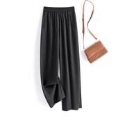 松紧腰女士拖地裤 阿月大码 200斤 女2024夏装 新款 休闲g薄款 阔腿裤