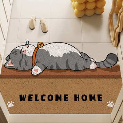 猫咪入户门丝圈i地垫门口玄关脚垫子刮沙除泥进门门垫可裁剪地毯