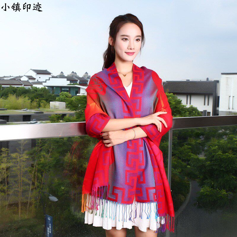 百变民族风围巾女大披肩两用春夏空调长J款围脖西藏饰品旅游纪念