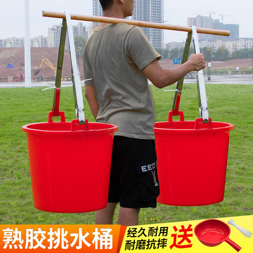 家用老式农用挑粪k桶浇菜大水桶牛筋塑料加厚熟胶尿桶双耳担水桶