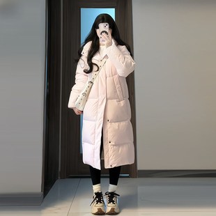 过膝羽绒棉袄女冬2024年新款 女神保命长款 超好看甜美学Y院风面包