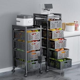 家用多层柜子多功能抽拉夹缝果蔬菜收 2022厨房置物架带抽屉落地式