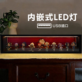 盲盒收纳展示架阶梯 带灯高透亚克力 密封防尘手办收藏展示柜