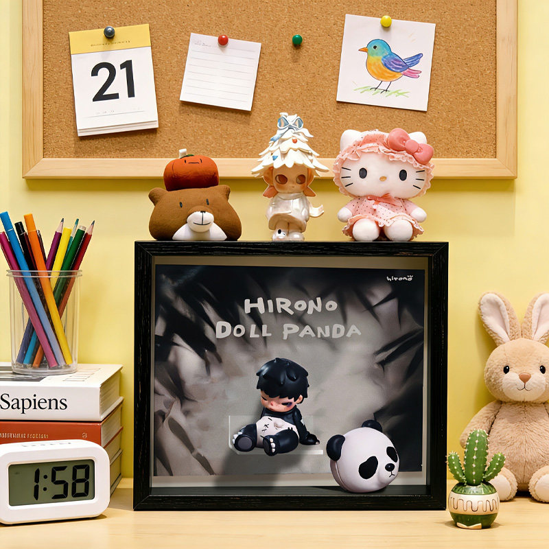 盲盒手办相框收纳盒办公室桌面展示盒收藏礼物DIY防尘置物架