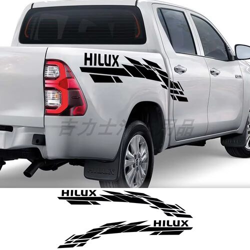 适用于丰田Hilux Vigo Revo Rocco皮卡车后备箱侧面汽车贴纸拉花