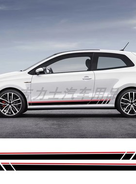 汽车侧面贴纸适用于VW大众Polo 6R 6C 9N2 9J GTI汽车改装PVC贴花