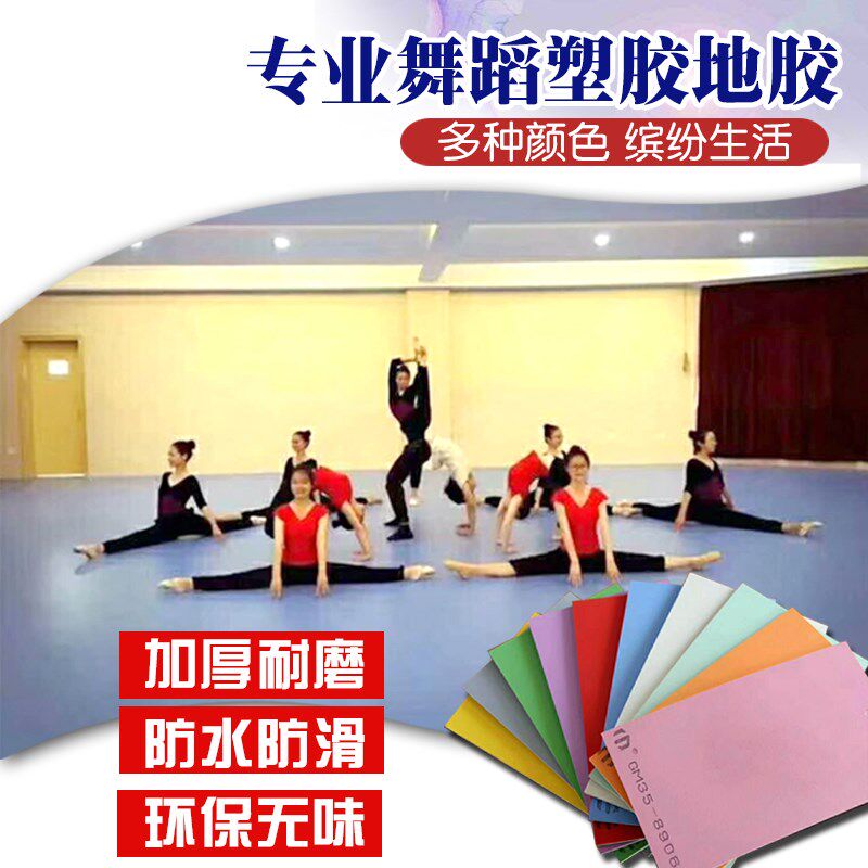 舞蹈地胶地垫教室专用幼r儿园室内球馆橡塑胶地板革健身房pvc地板