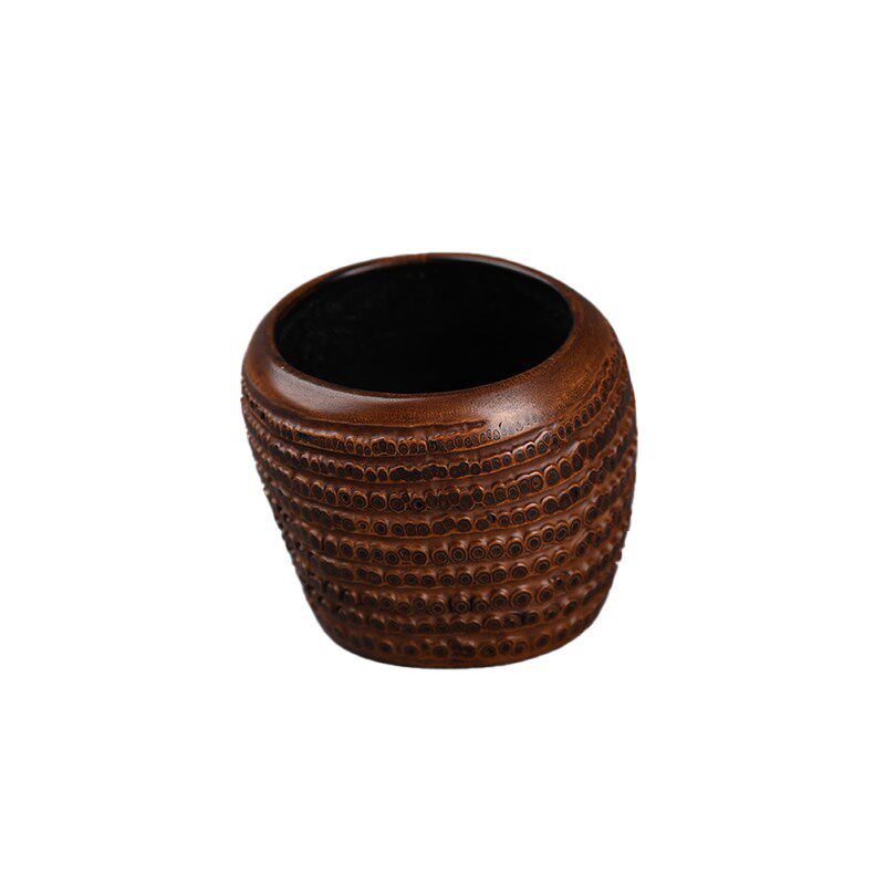 黑漆竹根茶筒六君子收o纳笔筒茶桶水洗建水钵茶海水盂茶具配件茶