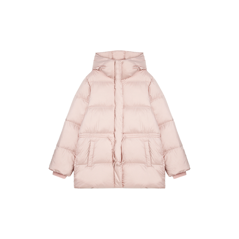 11-26F B 新款简约轻奢抽绳收腰面包服连帽羽绒服 M04