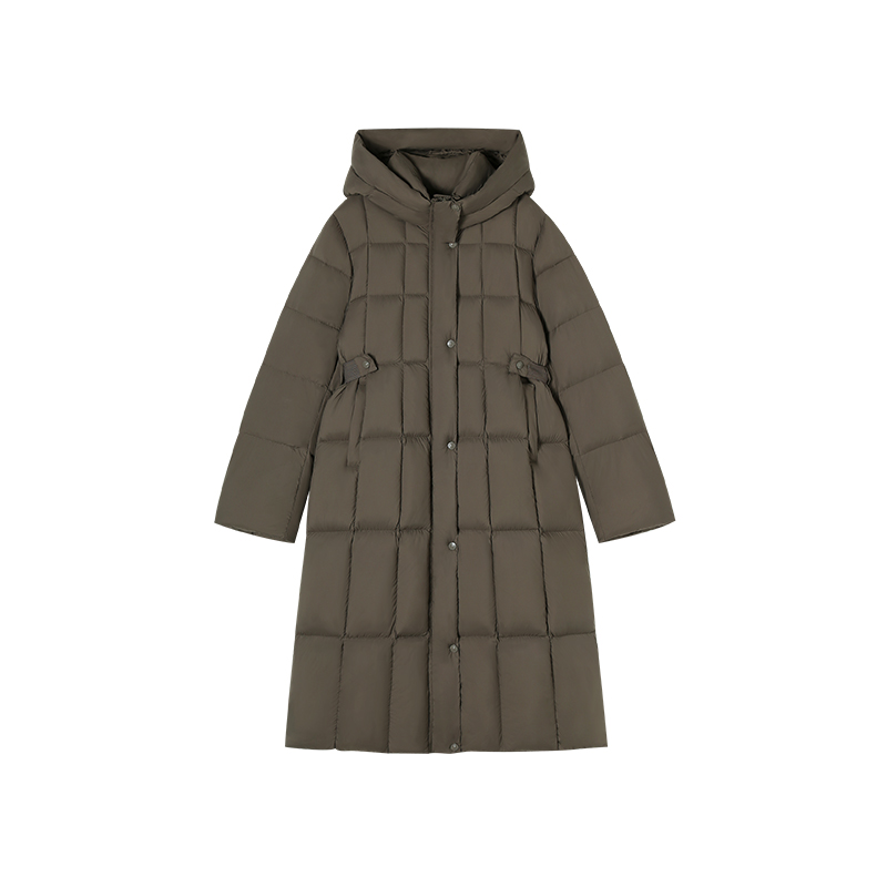 11-27H C新款时尚小蛮腰气质长款连帽鹅绒外套 M48