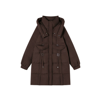 【原】新款设计感口袋两粒扣连帽中长外套 M67