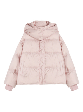 2-1F C 新款简约宽松面包服小个子连帽羽绒服 M14