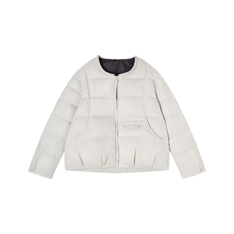 11-27H C新款小个子休闲圆领设计感加绒外套 M45