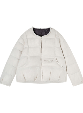 2.2F C 新款小个子休闲圆领设计感加绒外套 M45