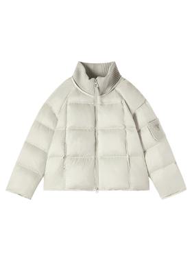 2-7F C 新款设计感拼接针织立领羽绒短外套 6686