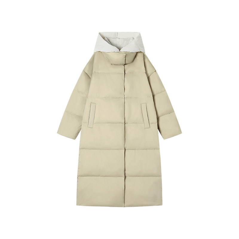 12-9F  C  新款撞色双层领假两件宽松大被子鹅绒外套 M16