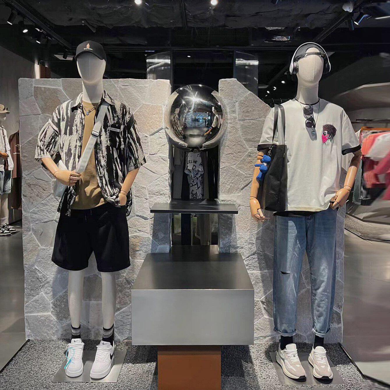 甄选潮牌装店模特道具半身人台包布服装店橱窗假人模特展示架全身
