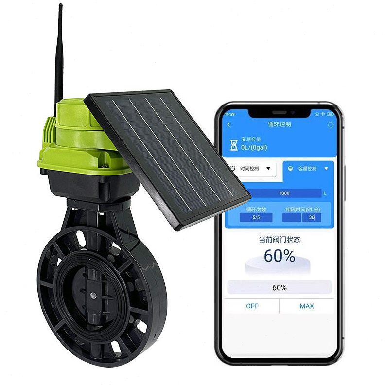 甄选智能水阀电动蝶阀太阳能供电阀门控制器农用全自动开关定时灌