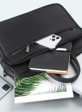 杰利2218手提公文包10cm大容量a4文件袋多层水杯兜工作会议包开会