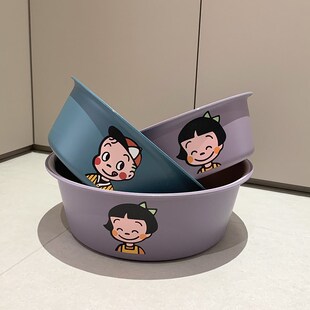 可爱卡通脸盆家用加厚塑料学生宿舍洗漱盆儿童洗内衣物洗菜小盆子