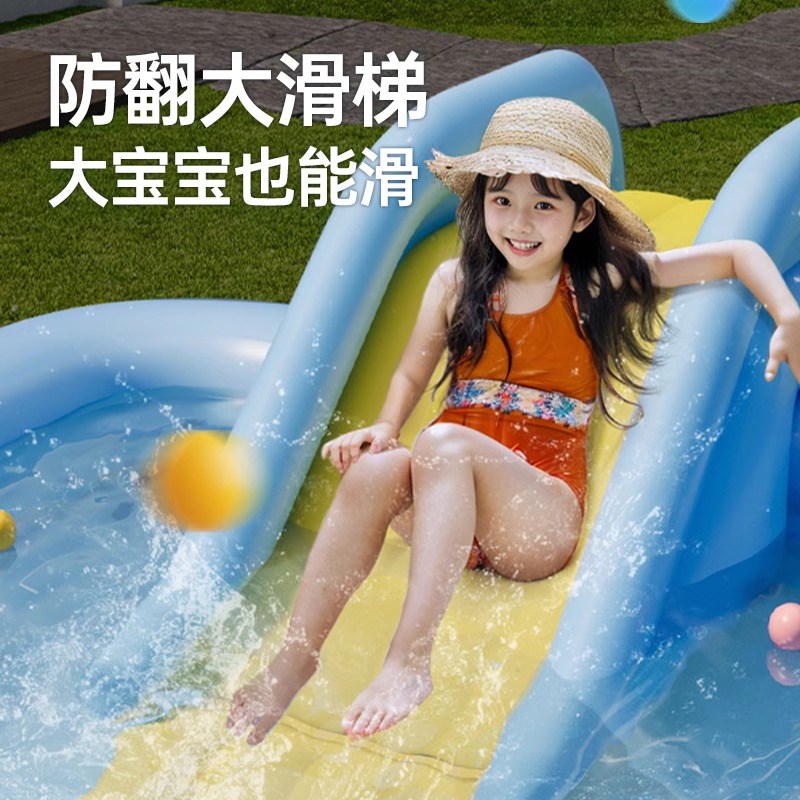 充气游泳池儿童家用加厚大型户外成人小孩家庭婴儿宝宝滑梯戏水池