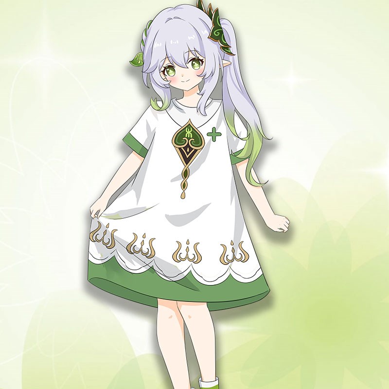 原神cos芙卡洛斯芙宁娜纳西妲卡通短袖宽松睡衣家居服睡裙女