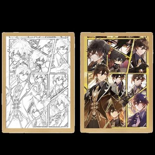 原神周边手办灯光画摆件小夜灯散兵芙宁娜魈胡桃神里绫华海报立牌