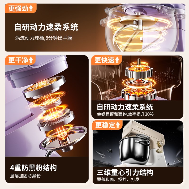 大宇厨师机05Ultra和面机揉面活面一体全自动家用小型搅拌奶油机