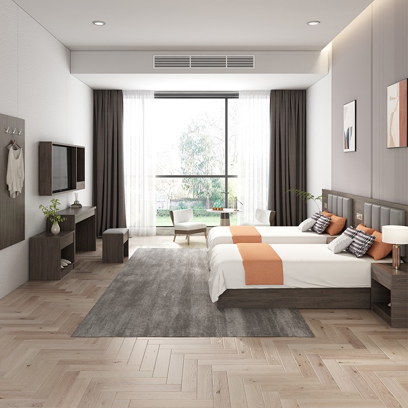 宾馆床客房定制民宿全季汉庭专用镜子电视柜组合酒店家具标间全套