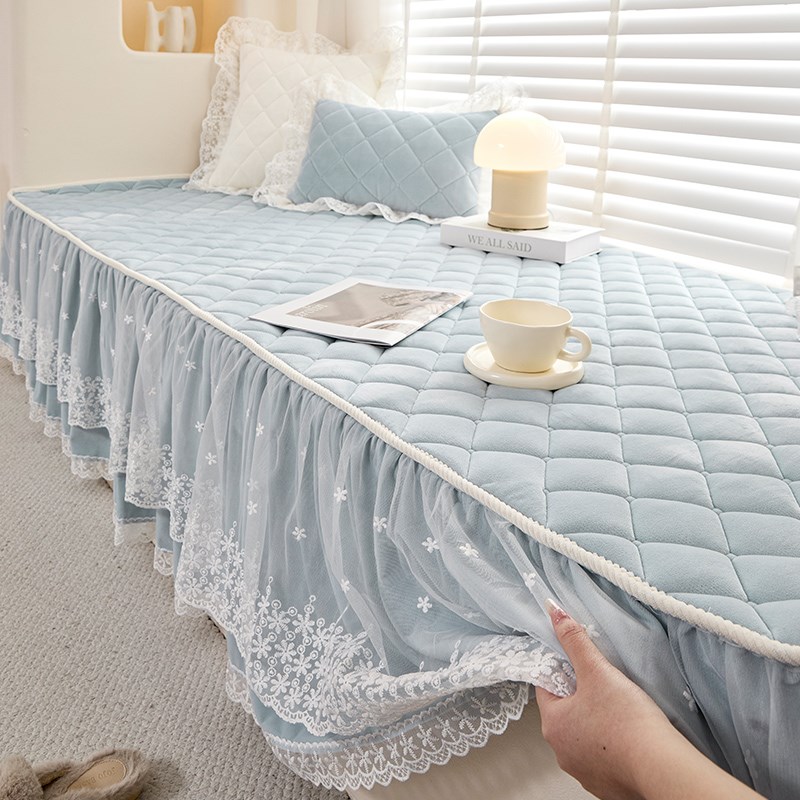 飘窗垫窗台垫子2025新款蕾丝四季通用防滑轻奢高级阳台盖布毯定制