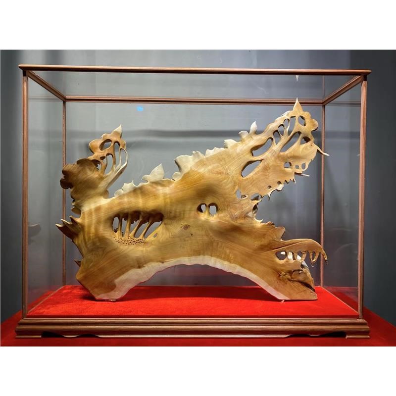 张奇崖柏木根雕摆件金鱼花鸟客厅客厅大木雕落地实木开业办公送礼