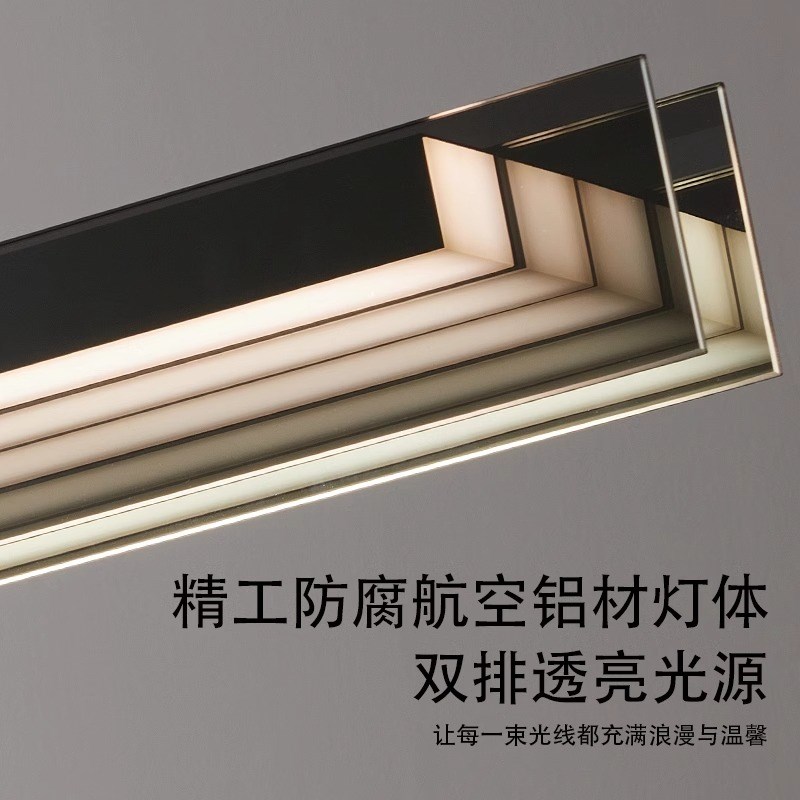 餐厅吊灯意式极简高级感现代简约创意设计师长条一字岛台餐厅灯
