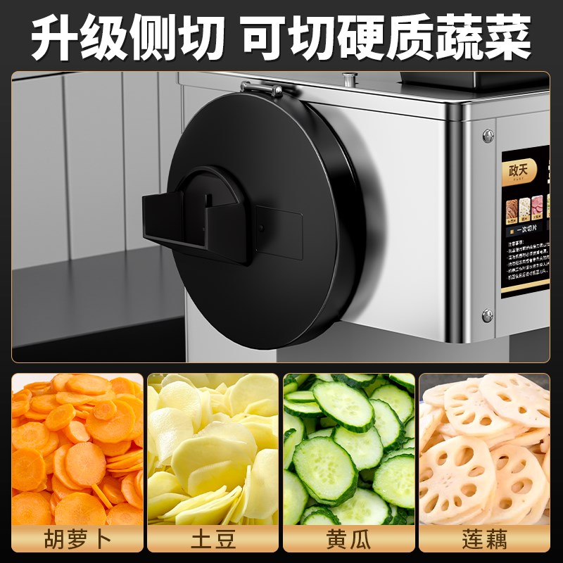 切肉机商用电动切片切鲜肉蔬菜片机全自动多功能切菜绞肉切块小型