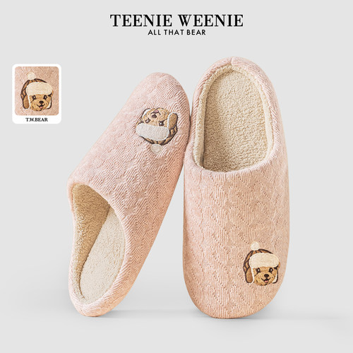 TeenieWeenie小熊保暖棉拖鞋静音