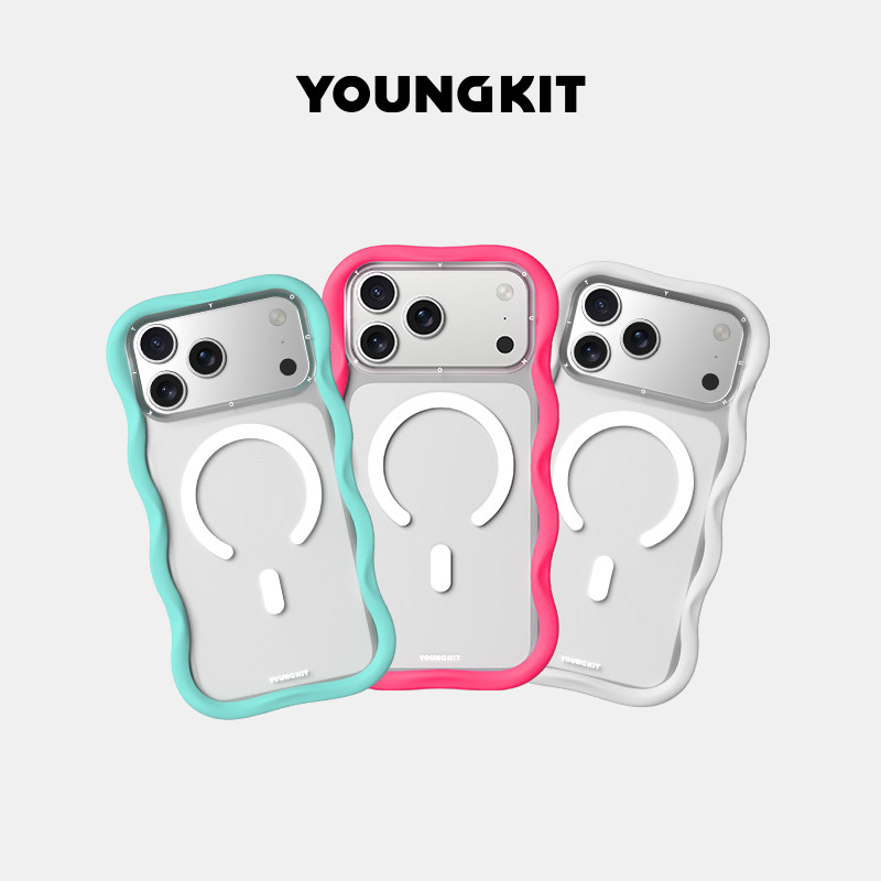 「大波浪丨透明」youngkit猿气分体壳2026马年新款适用苹果17ProMax手机壳磁吸iPhone16pro外壳女IP卡通pm