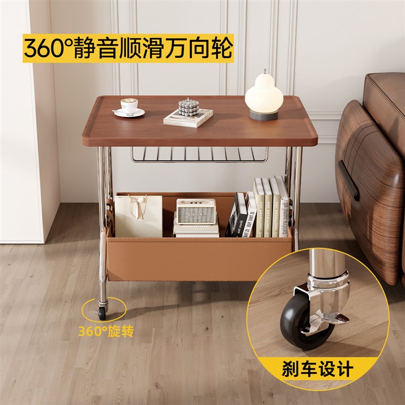 可移动沙发边几现代简约小推车客厅小桌子茶几轻奢高级床头置物架