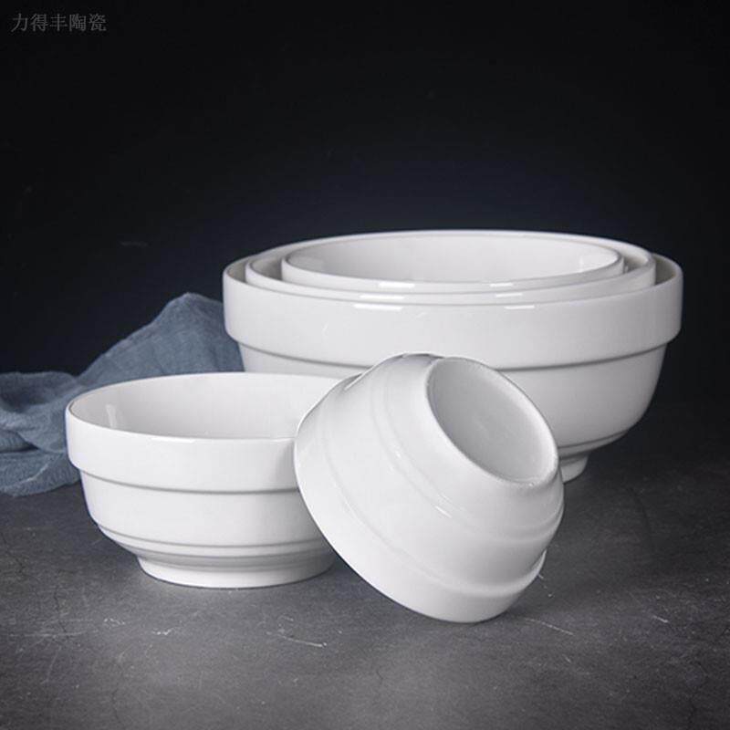 新品纯白护边碗面碗米饭碗
