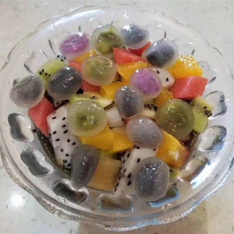 水晶汤圆彩色透明小圆子钻石汤圆芝麻紫薯花生抹茶4味混合装500克