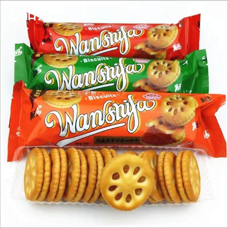广东万士发凤梨果酱味夹心饼干100g童年8090怀旧零食网红包装包邮