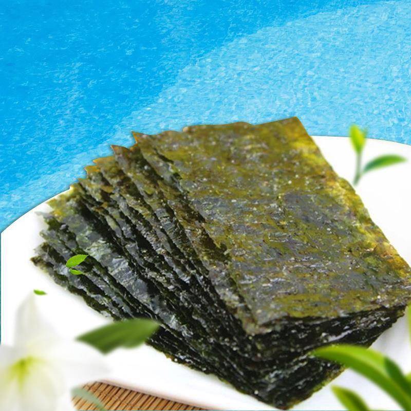 即食调味海苔片休闲好味零食原味辣味每袋2片海味紫菜100片